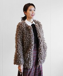 DHOLIC | フェイクファージップアップジャケット(その他アウター)