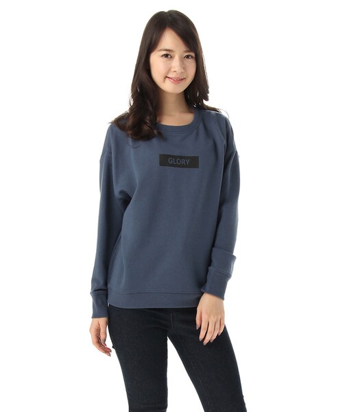 Honeys（ハニーズ）の「ロゴトレーナー（スウェット・パーカー・レディース・アイボリー/クロ/ブルー/ピンク/杢グレー・Ｍ/Ｌ）」の4枚目の写真