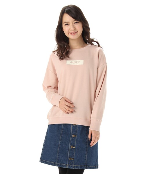 Honeys（ハニーズ）の「ロゴトレーナー（スウェット・パーカー・レディース・アイボリー/クロ/ブルー/ピンク/杢グレー・Ｍ/Ｌ）」の5枚目の写真