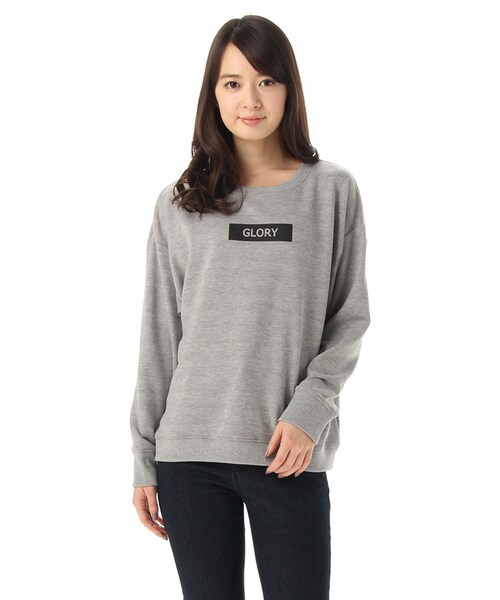 Honeys（ハニーズ）の「ロゴトレーナー（スウェット・パーカー・レディース・アイボリー/クロ/ブルー/ピンク/杢グレー・Ｍ/Ｌ）」の3枚目の写真