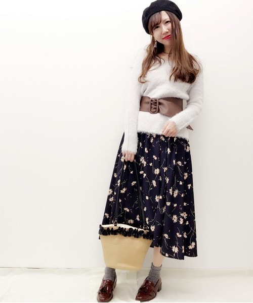 archives(アルシーヴ)の「【予約】バケツ型フリルショルダーバッグ(ショルダーバッグ・レディース・ホワイト/ブラック/ネイビー・MEDIUM)」の14枚目の写真