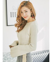 KORMARCH | ベルスリーブスリムニット(ニット/セーター)
