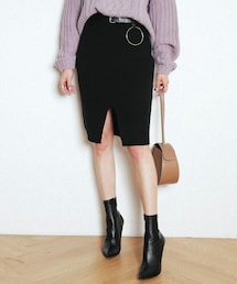 DHOLIC | リングベルトSETアンゴラ混スリットペンシルスカート(スカート)