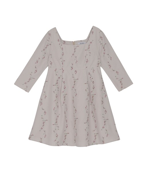 dazzlin（ダズリン）の「【sw】フラワーライン刺繍スクエアネックワンピース（ワンピース/ドレス・レディース・オフホワイト/ブラック/ベージュ・S/M）」の3枚目の写真