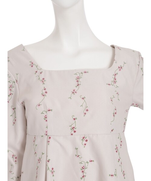 dazzlin（ダズリン）の「【sw】フラワーライン刺繍スクエアネックワンピース（ワンピース/ドレス・レディース・オフホワイト/ブラック/ベージュ・S/M）」の18枚目の写真