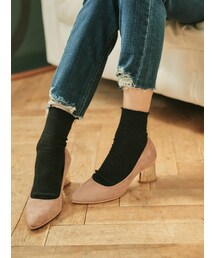 KORMARCH | ヒールポイントスウェードライクパンプスヒール(パンプス)