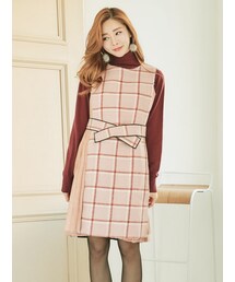 KORMARCH | チェックプリーツベルトセットワンピース(ワンピース)