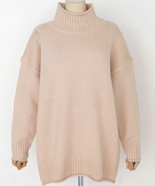 DHOLIC（ディーホリック）の「ハイネックオーバーサイズニットプルオーバー（ニット/セーター・レディース・ブラック/グリーン/ライトピンク/ライトグレー・FREE）」の4枚目の写真