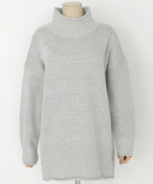 DHOLIC（ディーホリック）の「ハイネックオーバーサイズニットプルオーバー（ニット/セーター・レディース・ブラック/グリーン/ライトピンク/ライトグレー・FREE）」の2枚目の写真