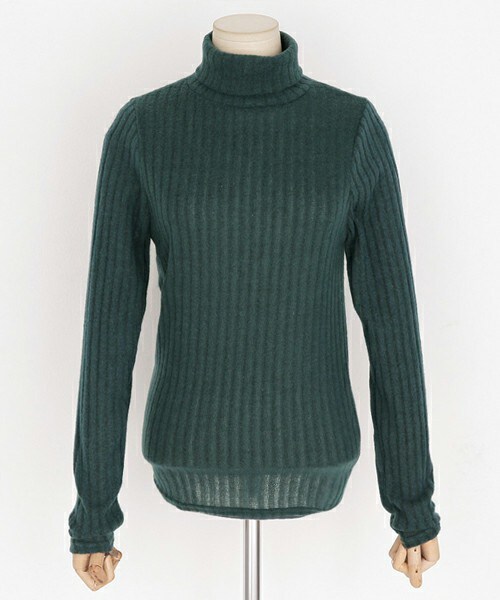 DHOLIC（ディーホリック）の「5COLORSタートルネックリブTシャツ（Tシャツ/カットソー・レディース・ディープスカイブルー/ダークパープル/グリーン/ブラック/アイボリー・FREE）」の4枚目の写真