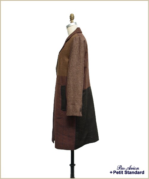 paravion（パラビオン）の「パッチワークコート（ジャケット/アウター・レディース・グレー/ブラウン・ワンサイズ）」の7枚目の写真