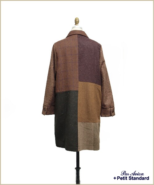 paravion（パラビオン）の「パッチワークコート（ジャケット/アウター・レディース・グレー/ブラウン・ワンサイズ）」の8枚目の写真