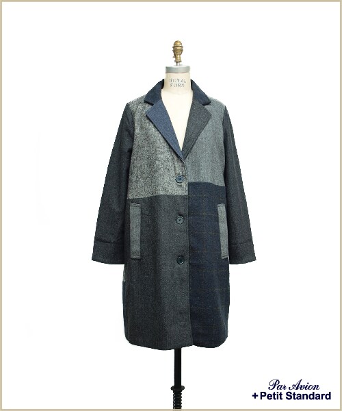 paravion（パラビオン）の「パッチワークコート（ジャケット/アウター・レディース・グレー/ブラウン・ワンサイズ）」の9枚目の写真