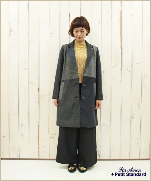 paravion（パラビオン）の「パッチワークコート（ジャケット/アウター・レディース・グレー/ブラウン・ワンサイズ）」の12枚目の写真