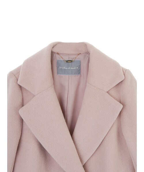 31 Sons de mode（トランテアン　ソン　ドゥ　モード）の「≪新作≫袖ファーチェスターダブルコート（ジャケット/アウター・レディース・ピンク/オフホワイト/ブラウン・36/38）」の4枚目の写真