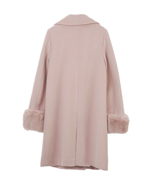 31 Sons de mode（トランテアン　ソン　ドゥ　モード）の「≪新作≫袖ファーチェスターダブルコート（ジャケット/アウター・レディース・ピンク/オフホワイト/ブラウン・36/38）」の11枚目の写真