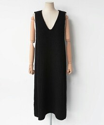 DHOLIC | Vネックスリーブレススリットニットワンピース(ワンピース)