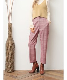 KORMARCH | ハイウエストグレンチェックスラックスパンツ(その他パンツ)