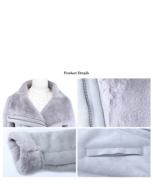 Rocotta by MOERY(ロコッタ)の「Rocotta(ロコッタ) フェイクムートンジャケット(ムートンコート・レディース・グレー/キャメル/ベージュ・FREE)」の8枚目の写真