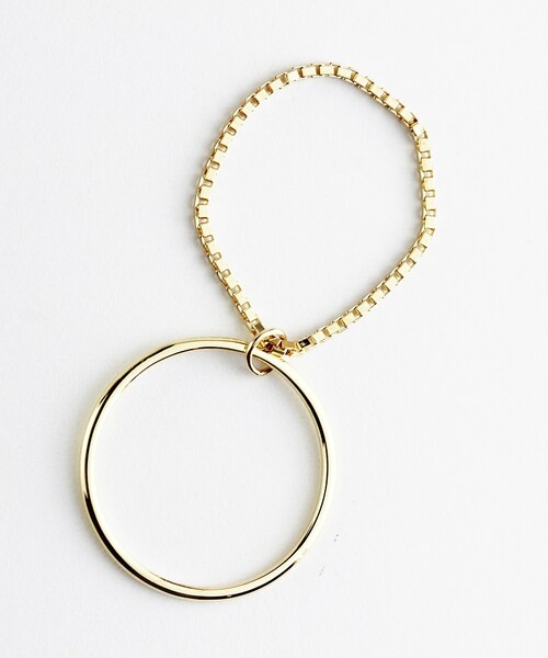 pinacoteca（ピナコテーカ）の「ピナコテーカ 696 エレガント ライン ベネチアン チェーン コンビ リング ピンキーリング（リング・レディース・ゴールド・マイナス5号〜13号）」の3枚目の写真