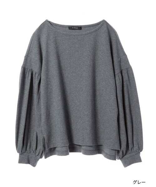 w closet(ダブルクローゼット)の「ボートネックボリューム袖プルオーバー(トップス・レディース・オフホワイト/グレー/エンジ/ブラック・FREE)」の3枚目の写真