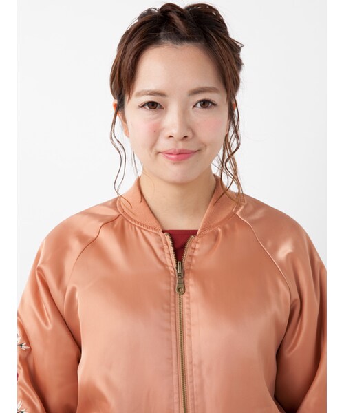 w closet（ダブルクローゼット）の「袖刺繍リバーシブルスカジャン（ジャケット/アウター・レディース・オレンジピンク/ブラック・FREE）」の7枚目の写真