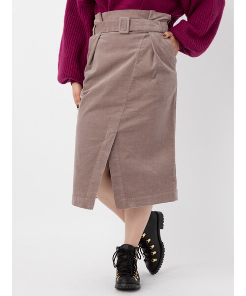 w closet（ダブルクローゼット）の「ウエストリボン付きラップ風スカート（スカート・レディース・グレージュ/Dサックス/Dピンク/Dグレー・FREE）」の5枚目の写真