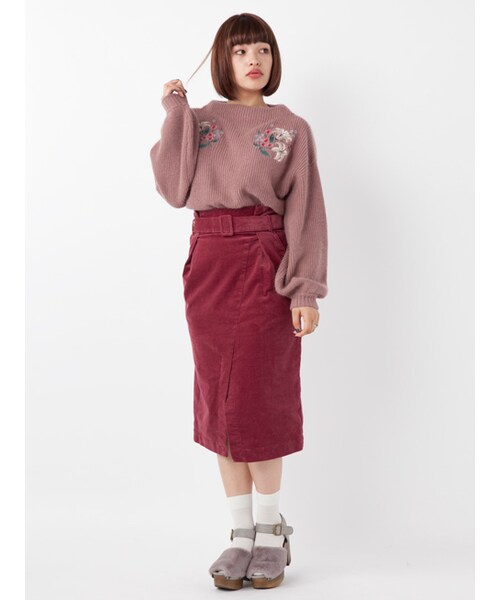 w closet（ダブルクローゼット）の「ウエストリボン付きラップ風スカート（スカート・レディース・グレージュ/Dサックス/Dピンク/Dグレー・FREE）」の17枚目の写真