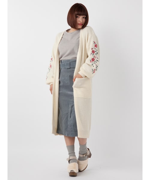 w closet（ダブルクローゼット）の「ウエストリボン付きラップ風スカート（スカート・レディース・グレージュ/Dサックス/Dピンク/Dグレー・FREE）」の16枚目の写真