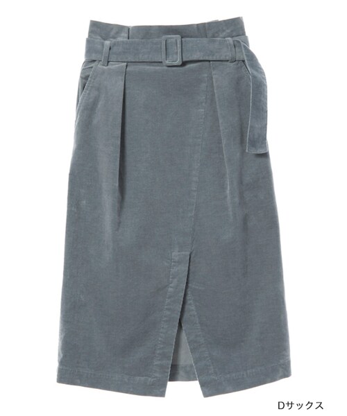 w closet（ダブルクローゼット）の「ウエストリボン付きラップ風スカート（スカート・レディース・グレージュ/Dサックス/Dピンク/Dグレー・FREE）」の3枚目の写真