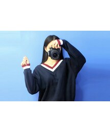 OLDMICKEY  | シンプル配色Vネックスウェット(P000BIXL)(スウェット)