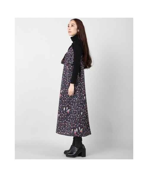 JOURNAL STANDARD（ジャーナルスタンダード）の「ピープルプリントキャミワンピース（ワンピース/ドレス・ネイビー・フリー）」の4枚目の写真