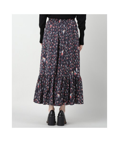 JOURNAL STANDARD（ジャーナルスタンダード）の「ピープルプリントティアードスカート（スカート・ネイビー・フリー）」の5枚目の写真