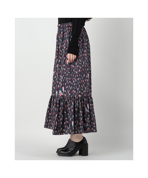 JOURNAL STANDARD（ジャーナルスタンダード）の「ピープルプリントティアードスカート（スカート・ネイビー・フリー）」の4枚目の写真