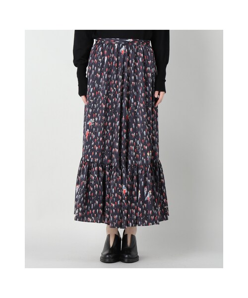 JOURNAL STANDARD（ジャーナルスタンダード）の「ピープルプリントティアードスカート（スカート・ネイビー・フリー）」の3枚目の写真