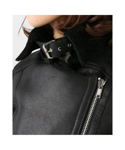 JOURNAL STANDARD relume（ジャーナルスタンダード　レリューム）の「ムートンライダースジャケット（ジャケット/アウター・ブラック・38）」の14枚目の写真