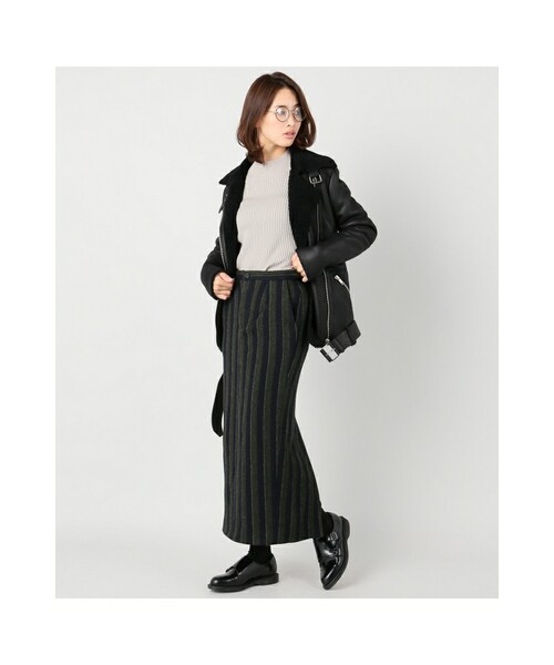 JOURNAL STANDARD relume（ジャーナルスタンダード　レリューム）の「ムートンライダースジャケット（ジャケット/アウター・ブラック・38）」の3枚目の写真