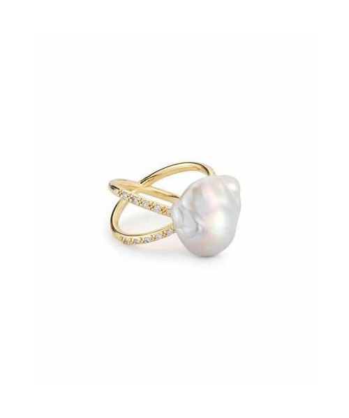 MIZUKI（ミズキ）の「Mizuki Pearl & Diamond Crossover Ring in