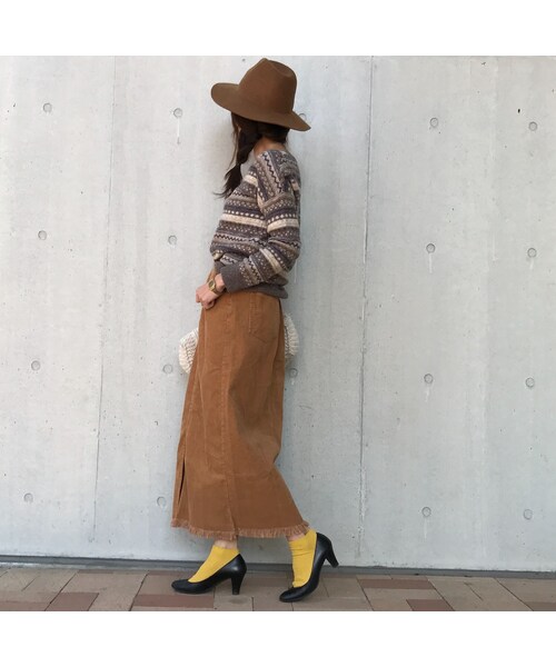 copine（コピン）の「コーデュロイフリンジロングスカート(2color)【クリックポスト対象商品】（スカート・レディース・その他）」の4枚目の写真