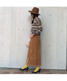 copine | コーデュロイフリンジロングスカート(2color)(スカート)