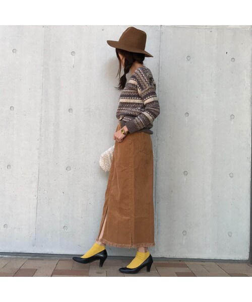 copine（コピン）の「コーデュロイフリンジロングスカート(2color)【クリックポスト対象商品】（スカート・レディース・その他）」の2枚目の写真