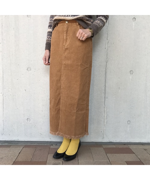 copine（コピン）の「コーデュロイフリンジロングスカート(2color)【クリックポスト対象商品】（スカート・レディース・その他）」の8枚目の写真