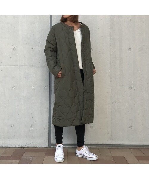 copine（コピン）の「再入荷！！今期も大注目！ノーカラーキルティングロングダウンコート（4color）（ダウンジャケット/コート・レディース・その他）」の12枚目の写真