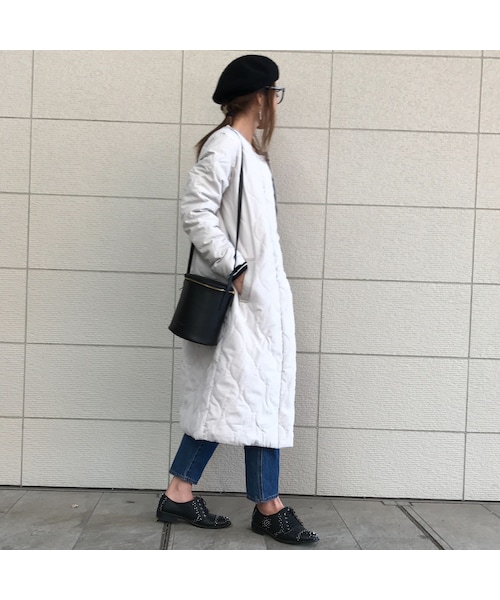 copine（コピン）の「再入荷！！今期も大注目！ノーカラーキルティングロングダウンコート（4color）（ダウンジャケット/コート・レディース・その他）」の10枚目の写真