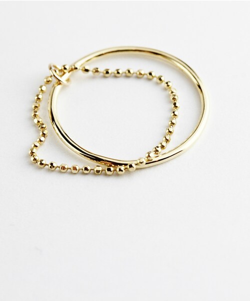 pinacoteca（ピナコテーカ）の「ピナコテーカ 697 エレガント ライン ボールチェーン コンビ リング ピンキーリング（リング・レディース・ゴールド・マイナス5号〜13号）」の4枚目の写真