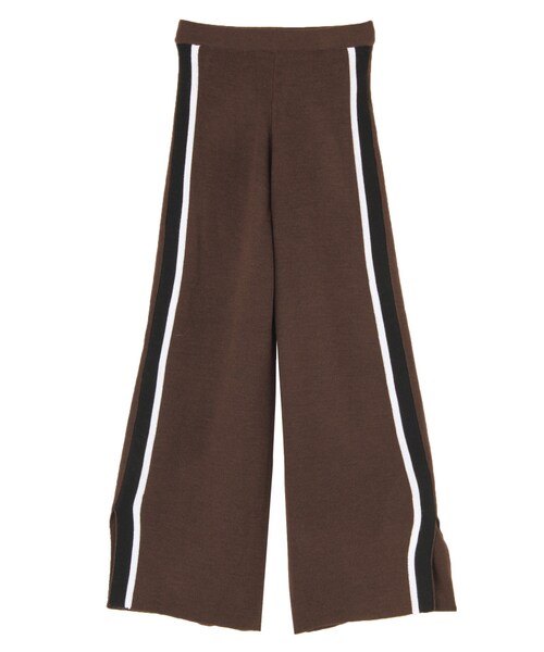 EMODA（エモダ）の「ラインワイドパンツ（パンツ・レディース・グレー/ブラック/ブラウン/ベージュ・F）」の3枚目の写真