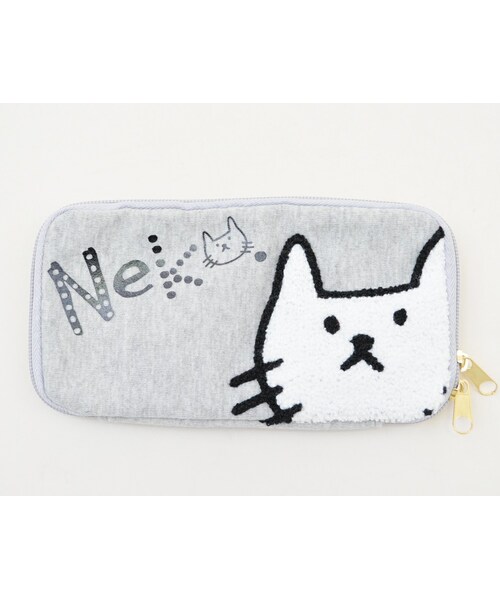UP SMILE（アップスマイル）の「猫ちゃんサガラ刺繍マルチポーチ