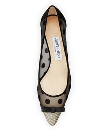 ジミーチュウ DOROTHY FLAT ドットメッシュ フラットシューズ 37 楽天