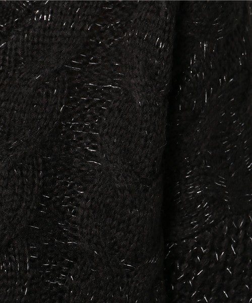 archives（アルシーヴ）の「ラメ入りケーブル編みVネックニットプルオーバー（ニット/セーター・レディース・ブラック/グレー/ラベンダー・MEDIUM）」の9枚目の写真