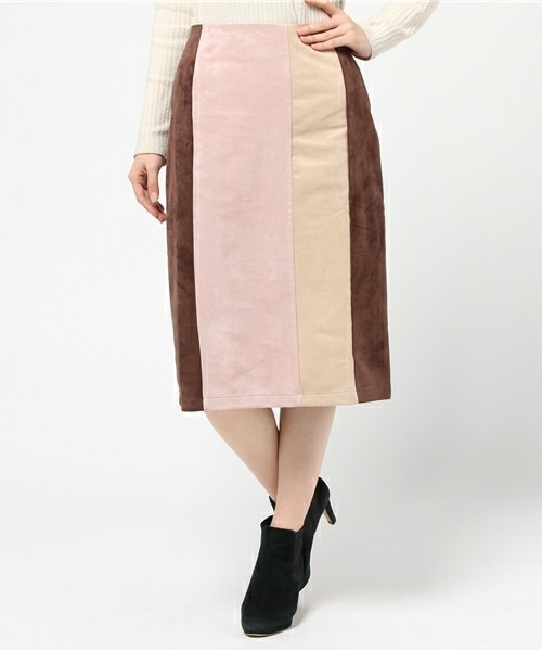 archives（アルシーヴ）の「配色切替タイトスカート（スカート・レディース・ブラック/ベージュ・MEDIUM）」の2枚目の写真